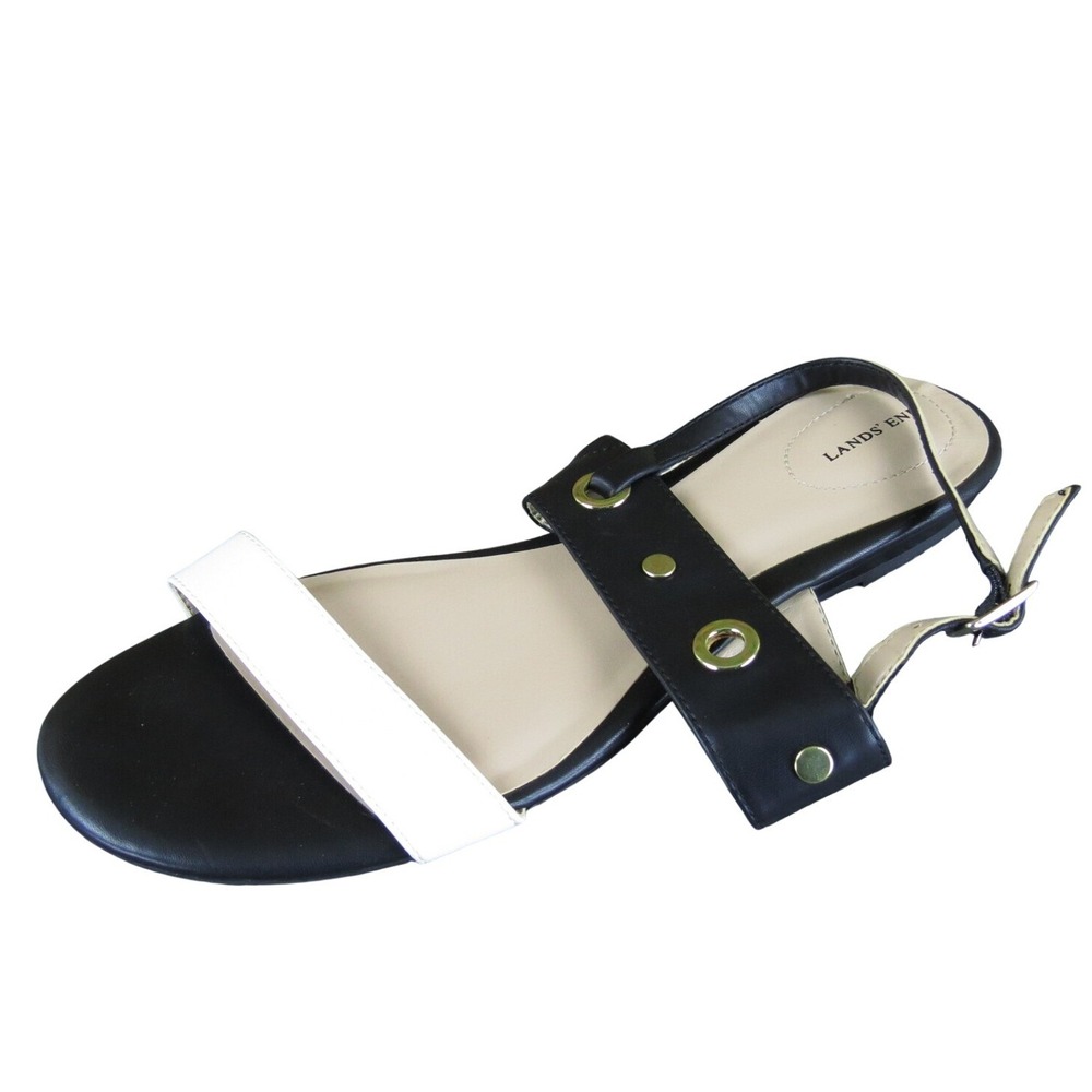 Lands' End Women's Ankle Strap Black Synthetic Sz 8 Medium Gently Used 2025
